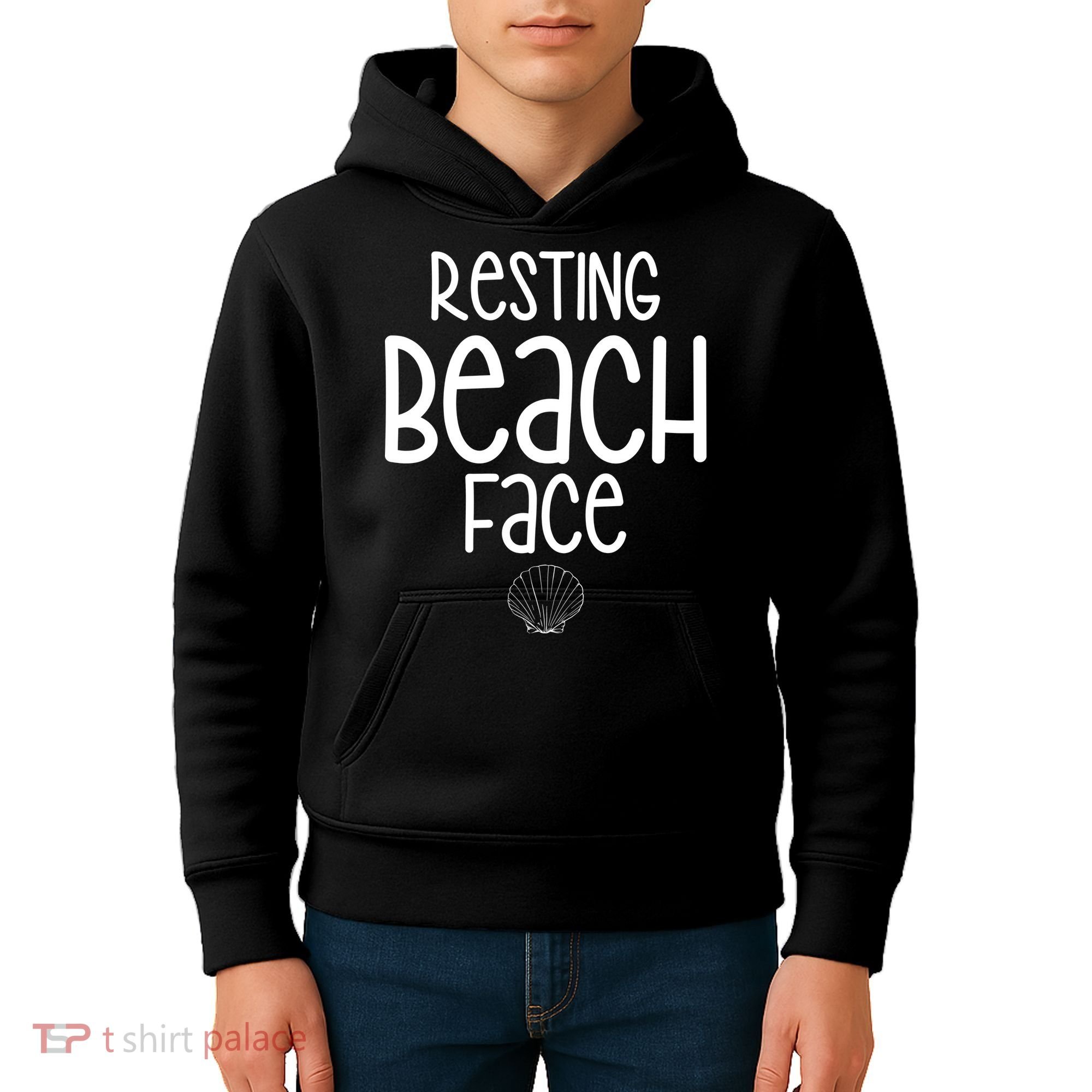 Resting Beach Face Funny Vacation Kids Hoodie