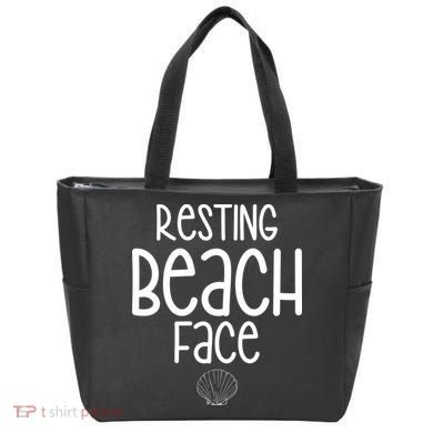 Resting Beach Face Funny Vacation Tote Bag