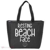 Resting Beach Face Funny Vacation Tote Bag thumb 0