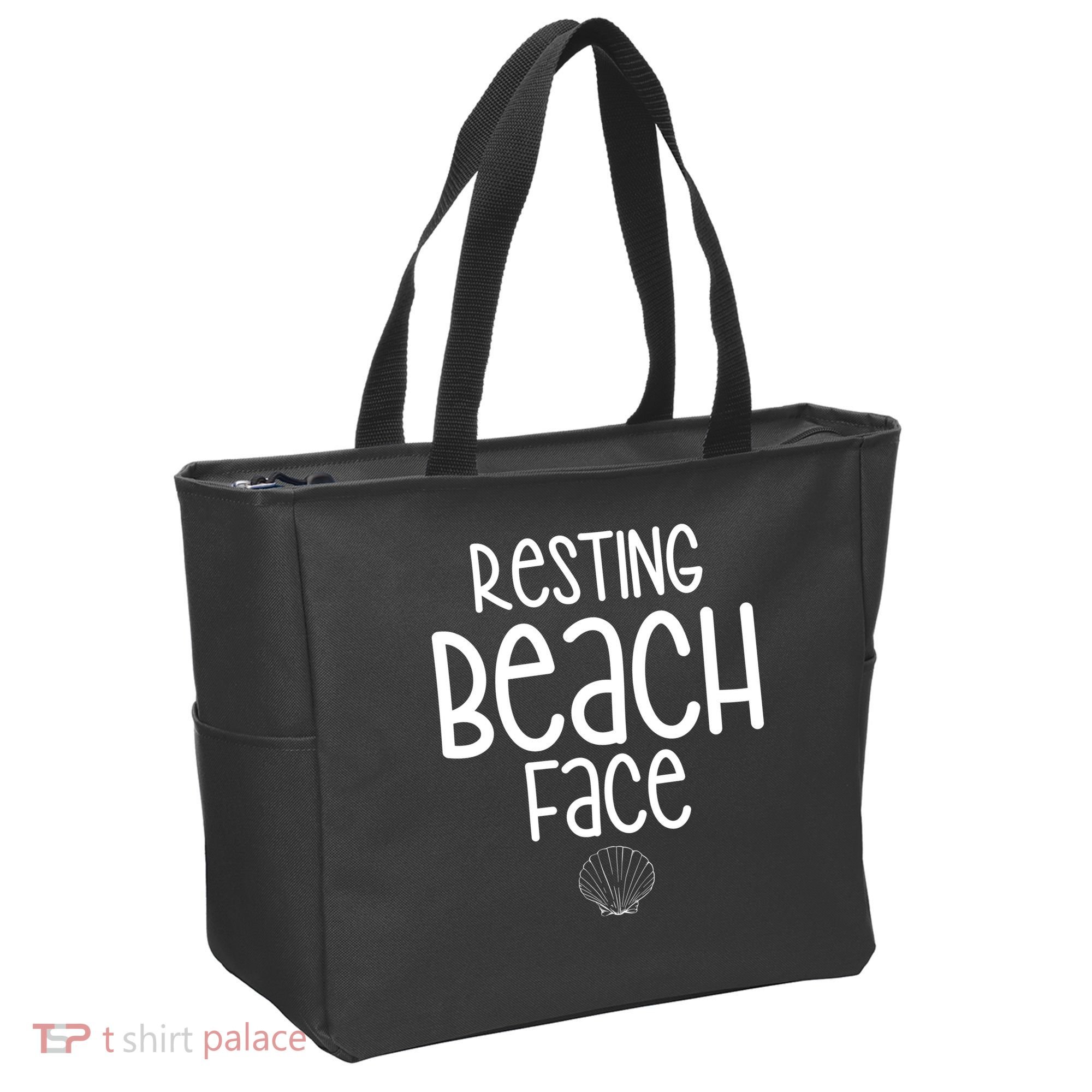 Resting Beach Face Funny Vacation Tote Bag