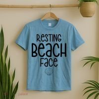 Resting Beach Face Funny Vacation T-Shirt thumb 2