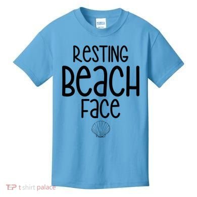 Resting Beach Face Funny Vacation Kids T-Shirt