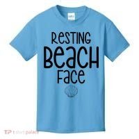 Resting Beach Face Funny Vacation Kids T-Shirt thumb 0