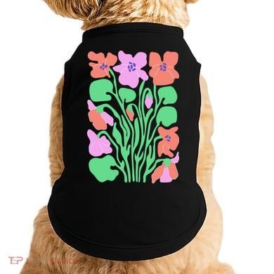 Retro Boho Flowers Floral Pattern Doggie Tank