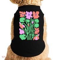 Retro Boho Flowers Floral Pattern Doggie Tank thumb 0