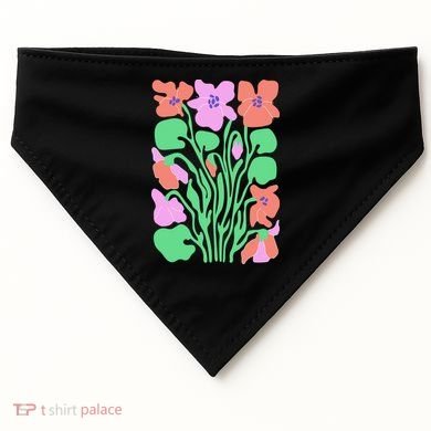 Retro Boho Flowers Floral Pattern USA-Made Doggie Bandana