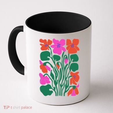 Retro Boho Flowers Floral Pattern Coffee Mug