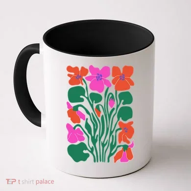 Retro Boho Flowers Floral Pattern Coffee Mug