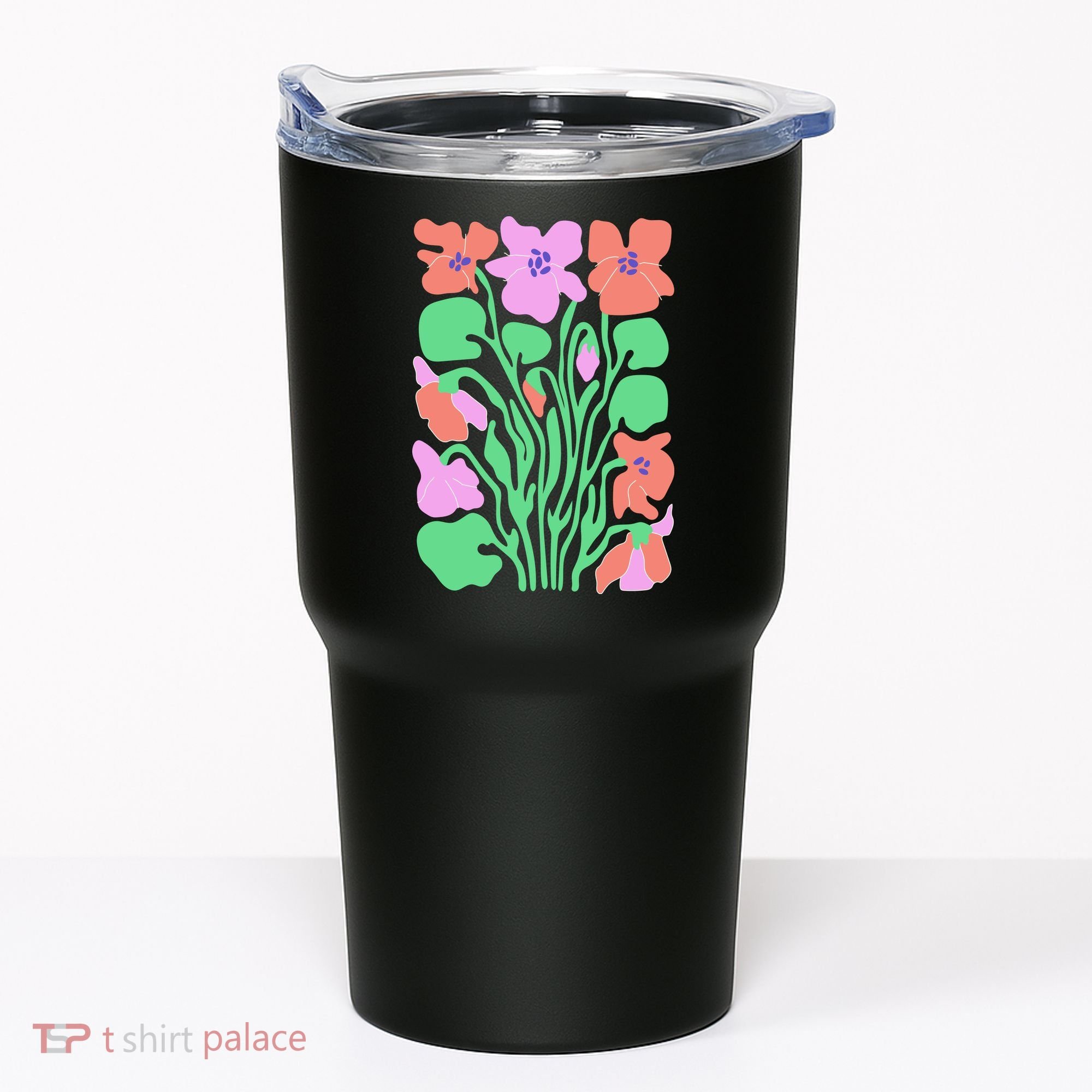 Retro Boho Flowers Floral Pattern Tumbler