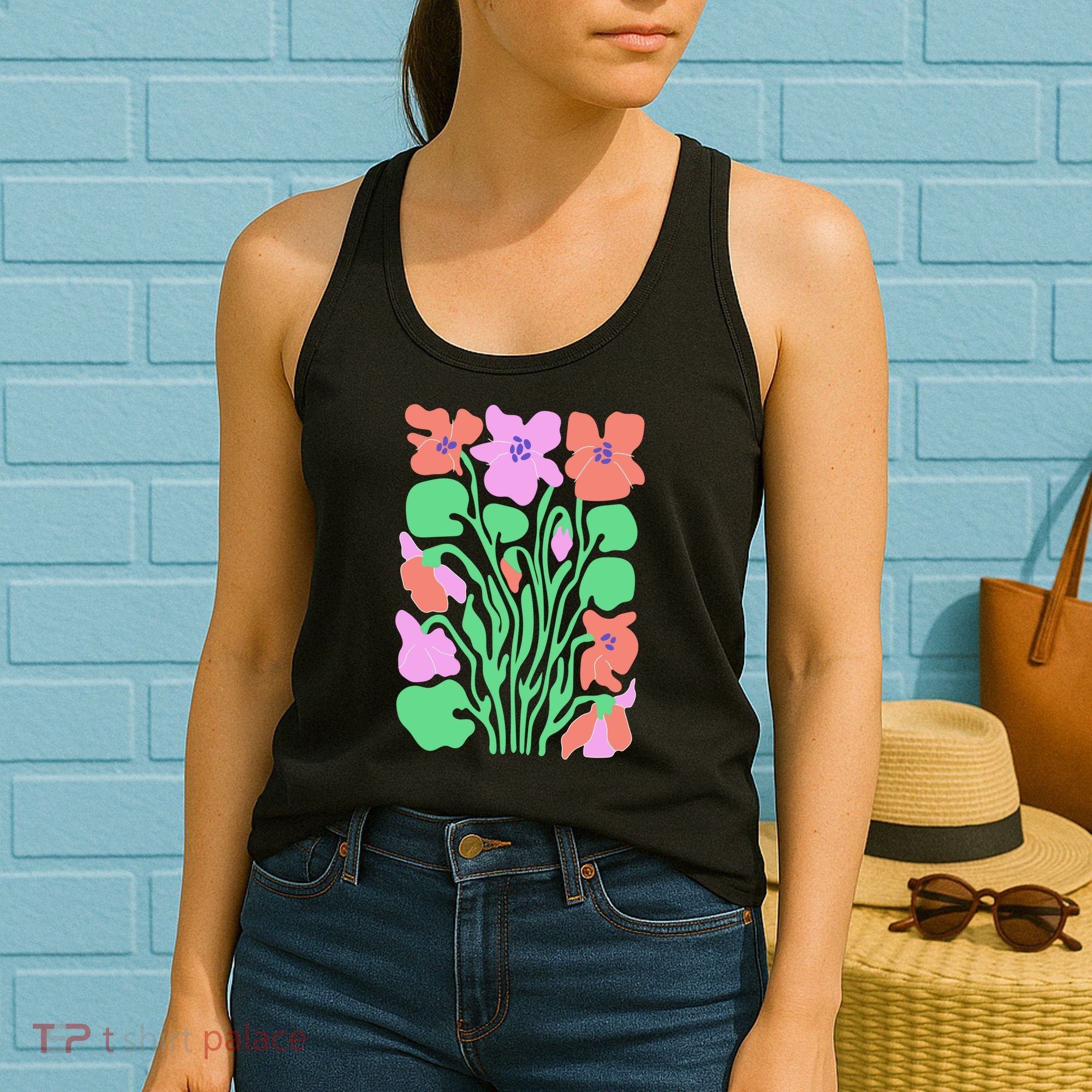 Retro Boho Flowers Floral Pattern Women's Tank Top