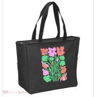 Retro Boho Flowers Floral Pattern Tote Bag thumb 2