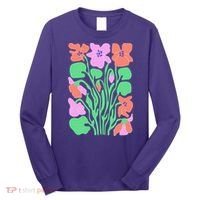 Retro Boho Flowers Floral Pattern Long Sleeve Shirt thumb 0
