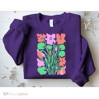 Retro Boho Flowers Floral Pattern Sweatshirt thumb 2