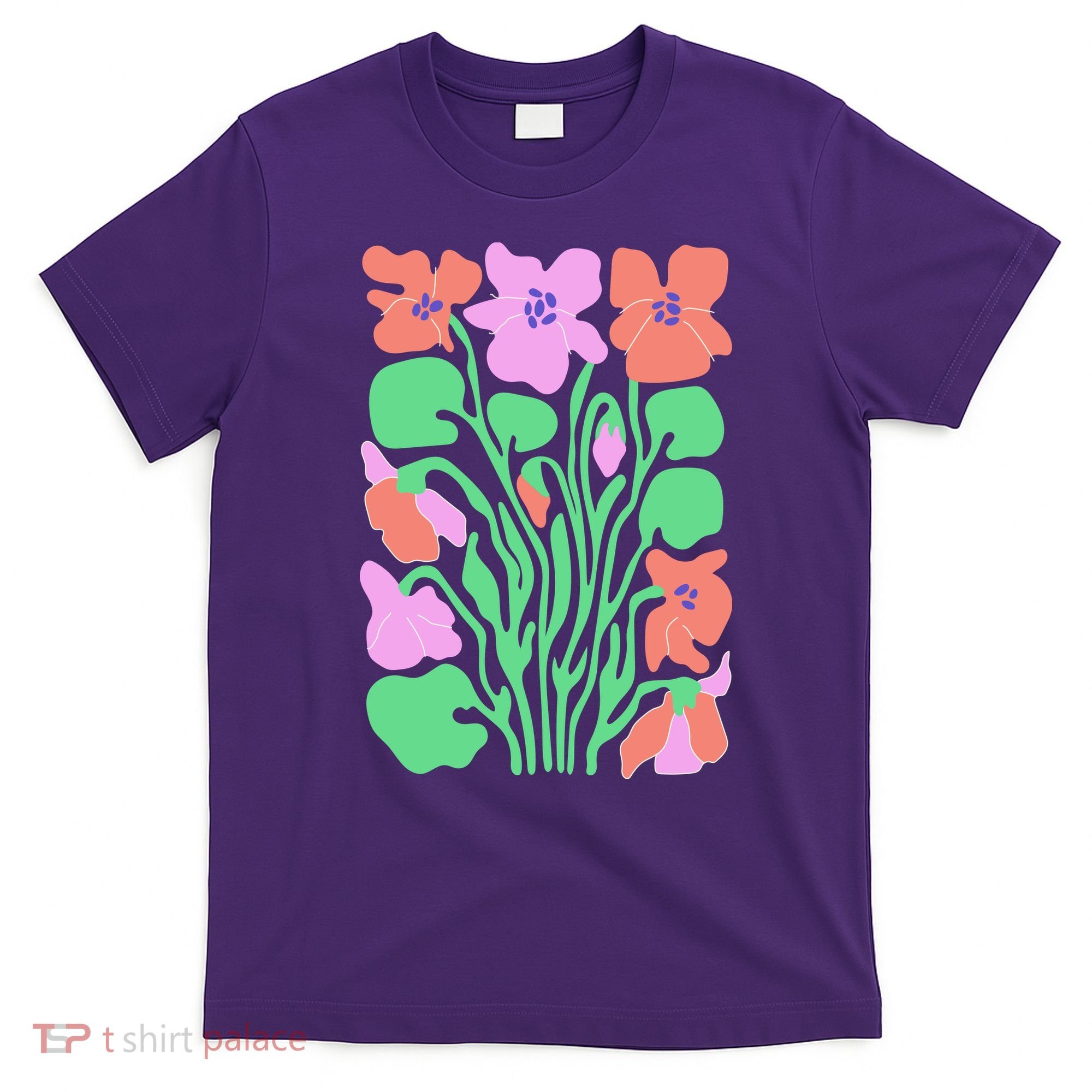 Retro Boho Flowers Floral Pattern T-Shirt