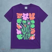 Retro Boho Flowers Floral Pattern T-Shirt thumb 5