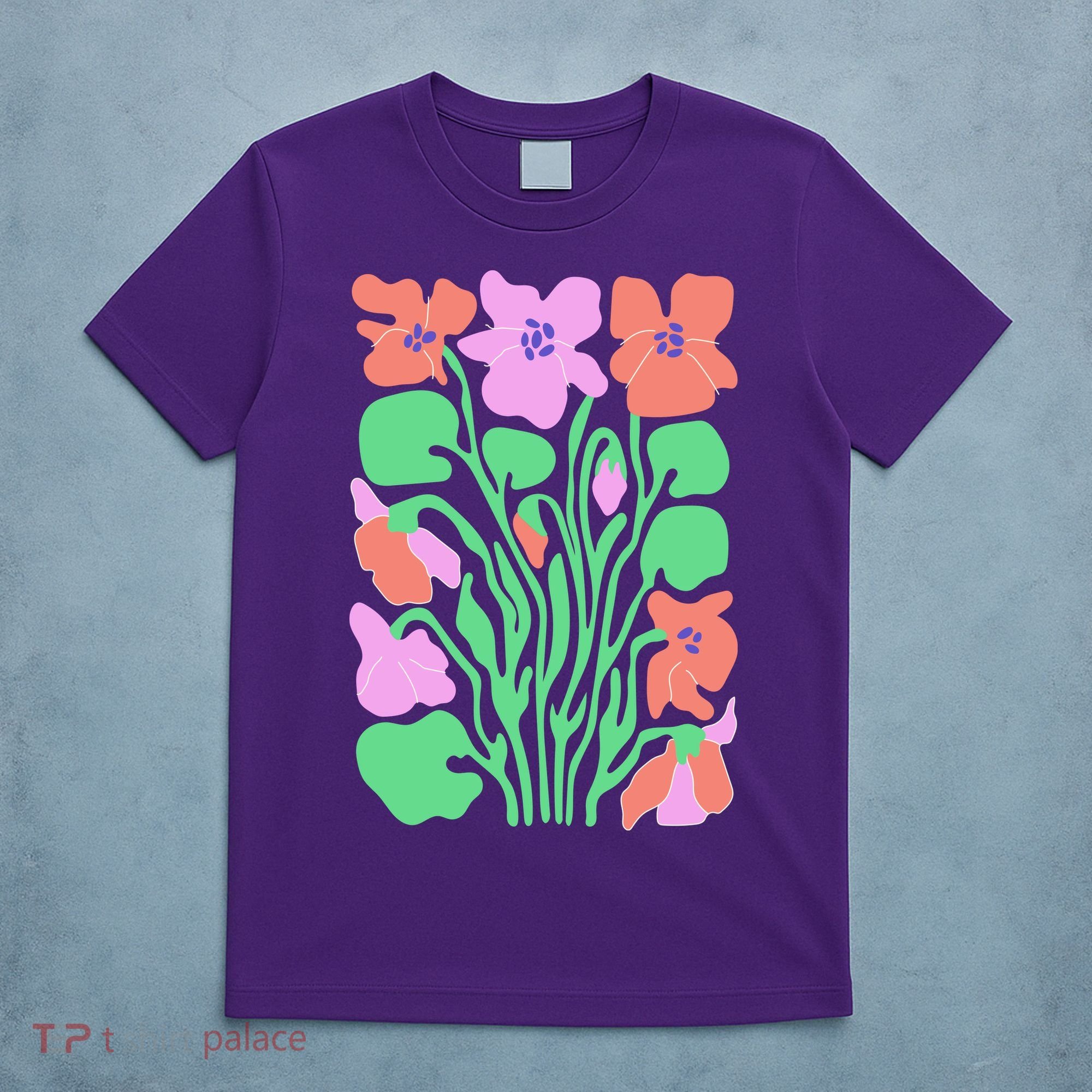 Retro Boho Flowers Floral Pattern T-Shirt