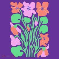 Retro Boho Flowers Floral Pattern Mousepad thumb 1