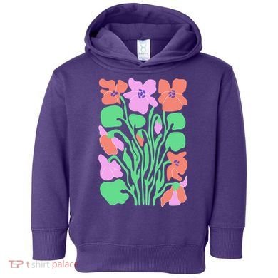 Retro Boho Flowers Floral Pattern Toddler Hoodie