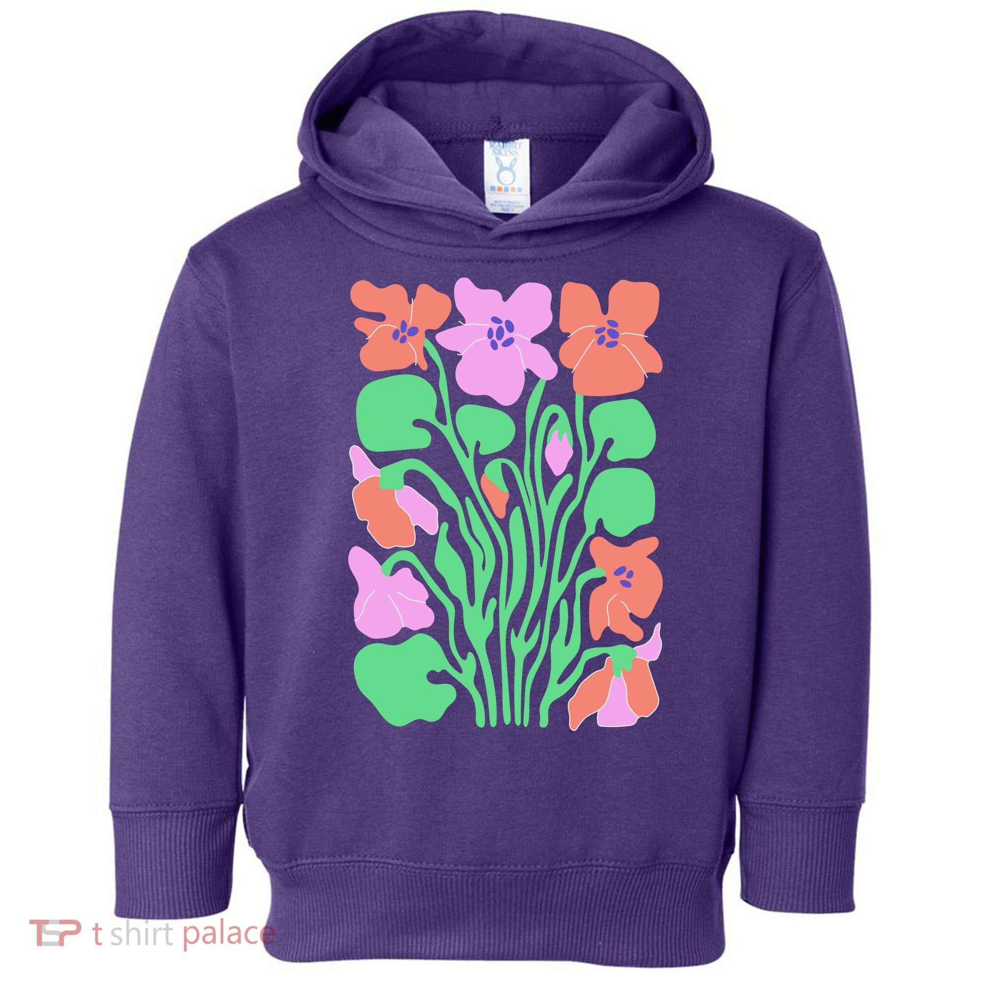 Retro Boho Flowers Floral Pattern Toddler Hoodie