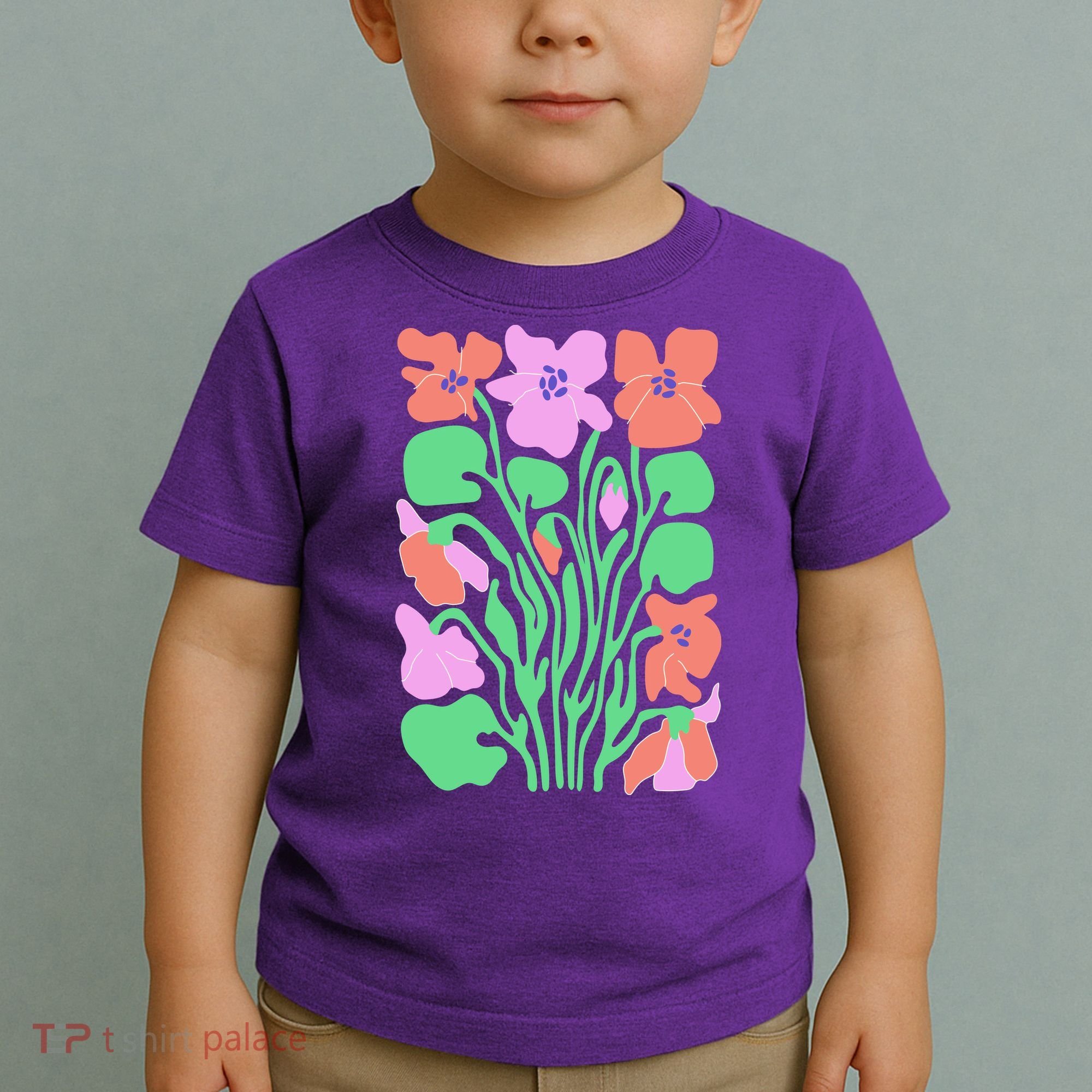 Retro Boho Flowers Floral Pattern Toddler T-Shirt