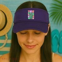 Retro Boho Flowers Floral Pattern Visor thumb 2