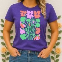 Retro Boho Flowers Floral Pattern Women's T-Shirt thumb 2