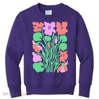 Retro Boho Flowers Floral Pattern Kids Sweatshirt thumb 0