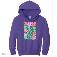 Retro Boho Flowers Floral Pattern Kids Hoodie thumb 0