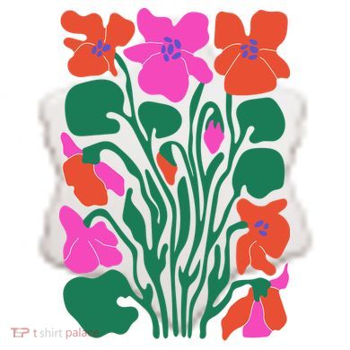 Retro Boho Flowers Floral Pattern Ceramic Ornament