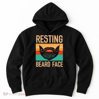Resting Beard Face Beard Lover Bearded Guy Mustache Hoodie