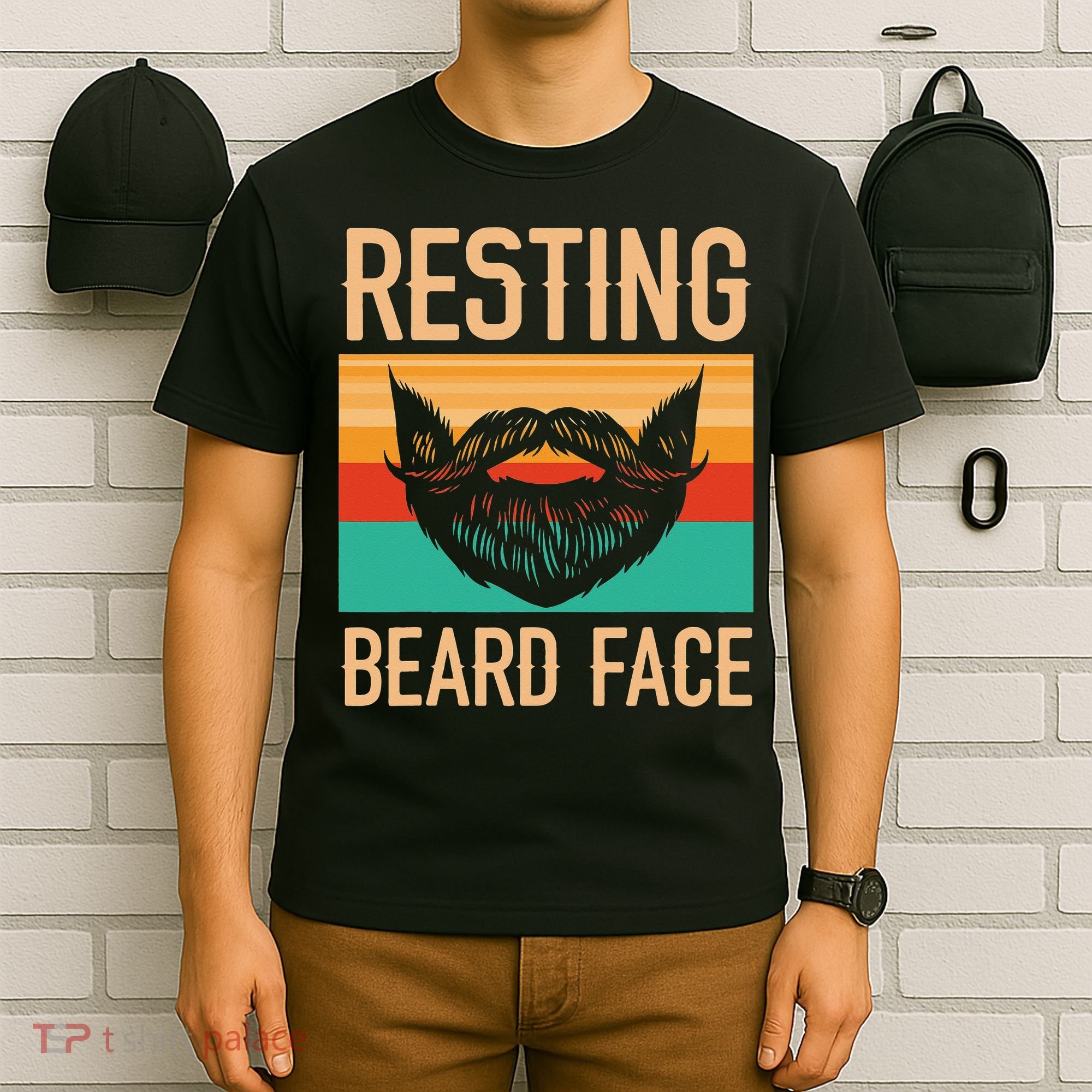 Resting Beard Face Beard Lover Bearded Guy Mustache T-Shirt