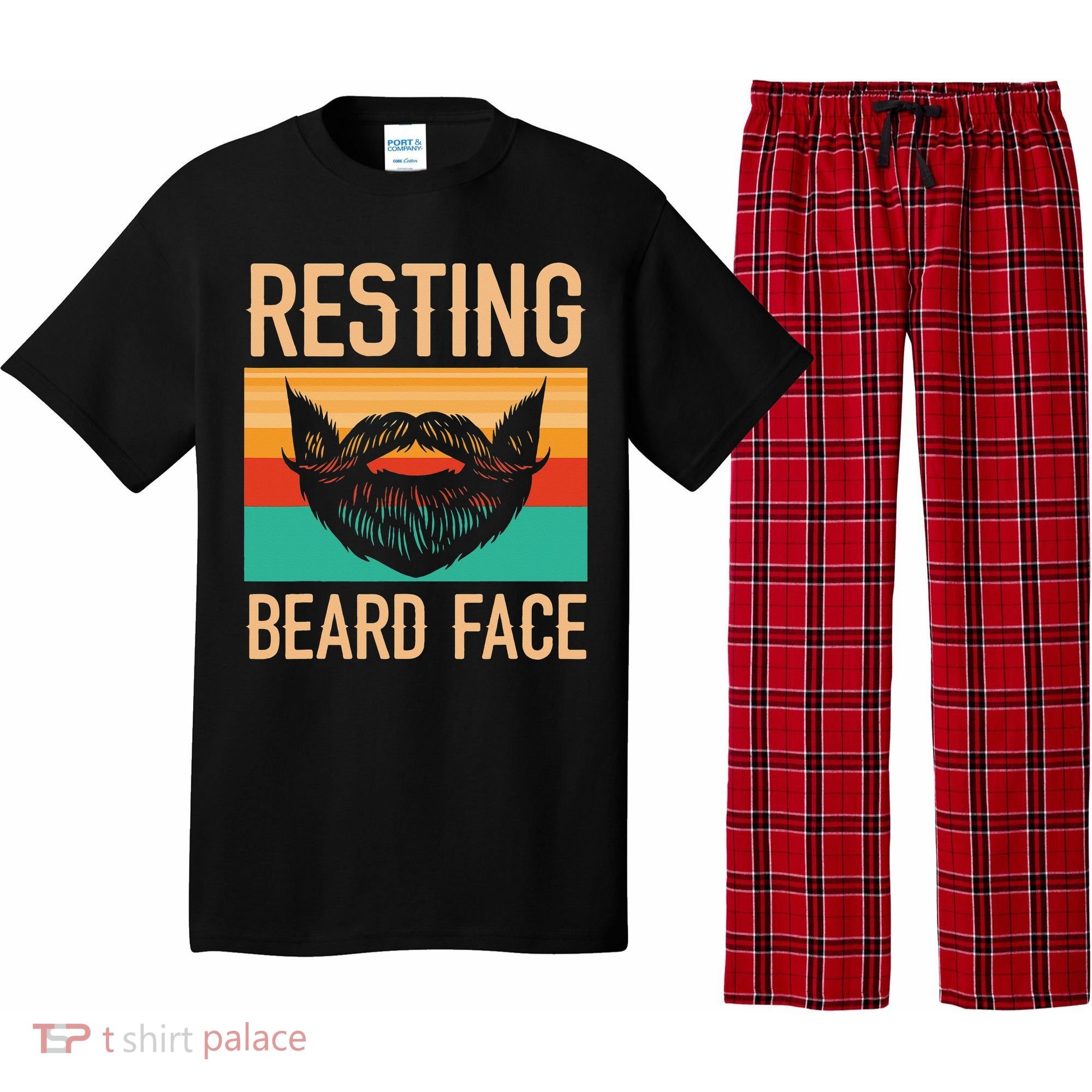 Resting Beard Face Beard Lover Bearded Guy Mustache Pajama Set
