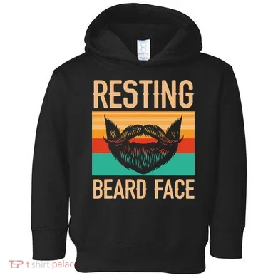 Resting Beard Face Beard Lover Bearded Guy Mustache Toddler Hoodie