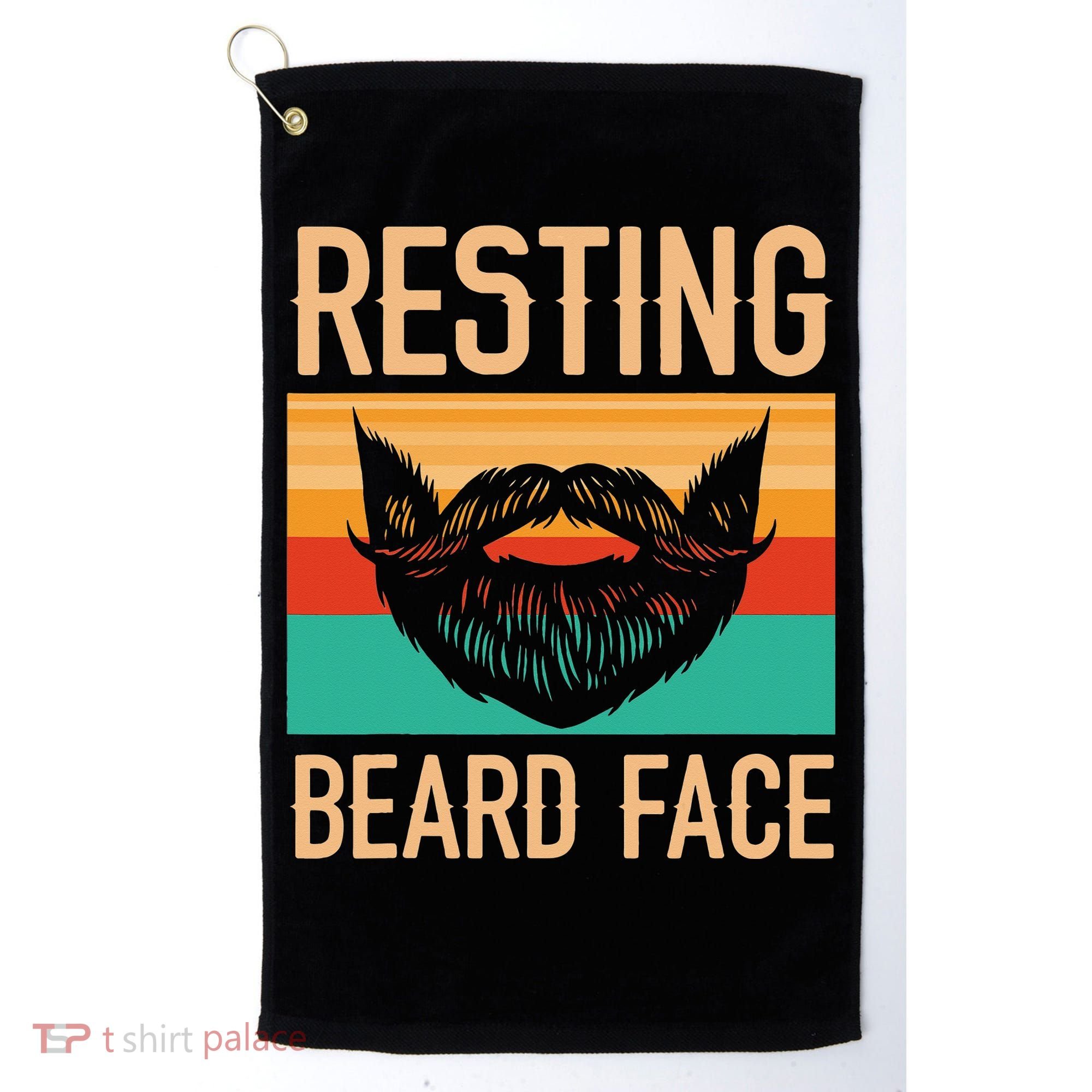 Resting Beard Face Beard Lover Bearded Guy Mustache Golf Towel