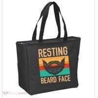 Resting Beard Face Beard Lover Bearded Guy Mustache Tote Bag thumb 2