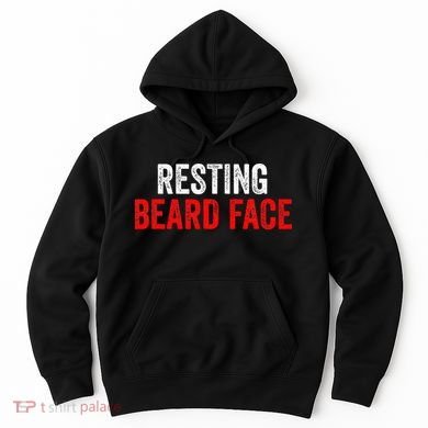 Resting Beard Face Funny Beard Parody Bearded Hoodie