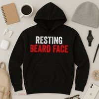 Resting Beard Face Funny Beard Parody Bearded Hoodie thumb 3