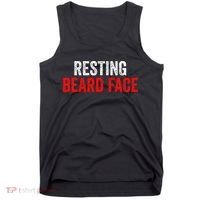 Resting Beard Face Funny Beard Parody Bearded Tank Top thumb 0