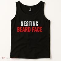 Resting Beard Face Funny Beard Parody Bearded Tank Top thumb 2