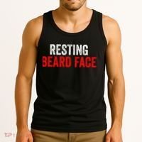 Resting Beard Face Funny Beard Parody Bearded Tank Top thumb 3
