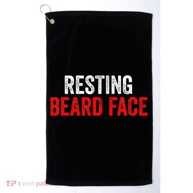 Resting Beard Face Funny Beard Parody Bearded Golf Towel