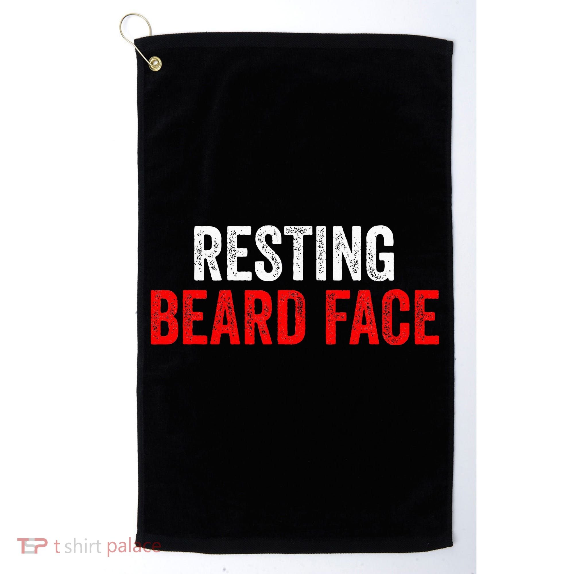 Resting Beard Face Funny Beard Parody Bearded Golf Towel
