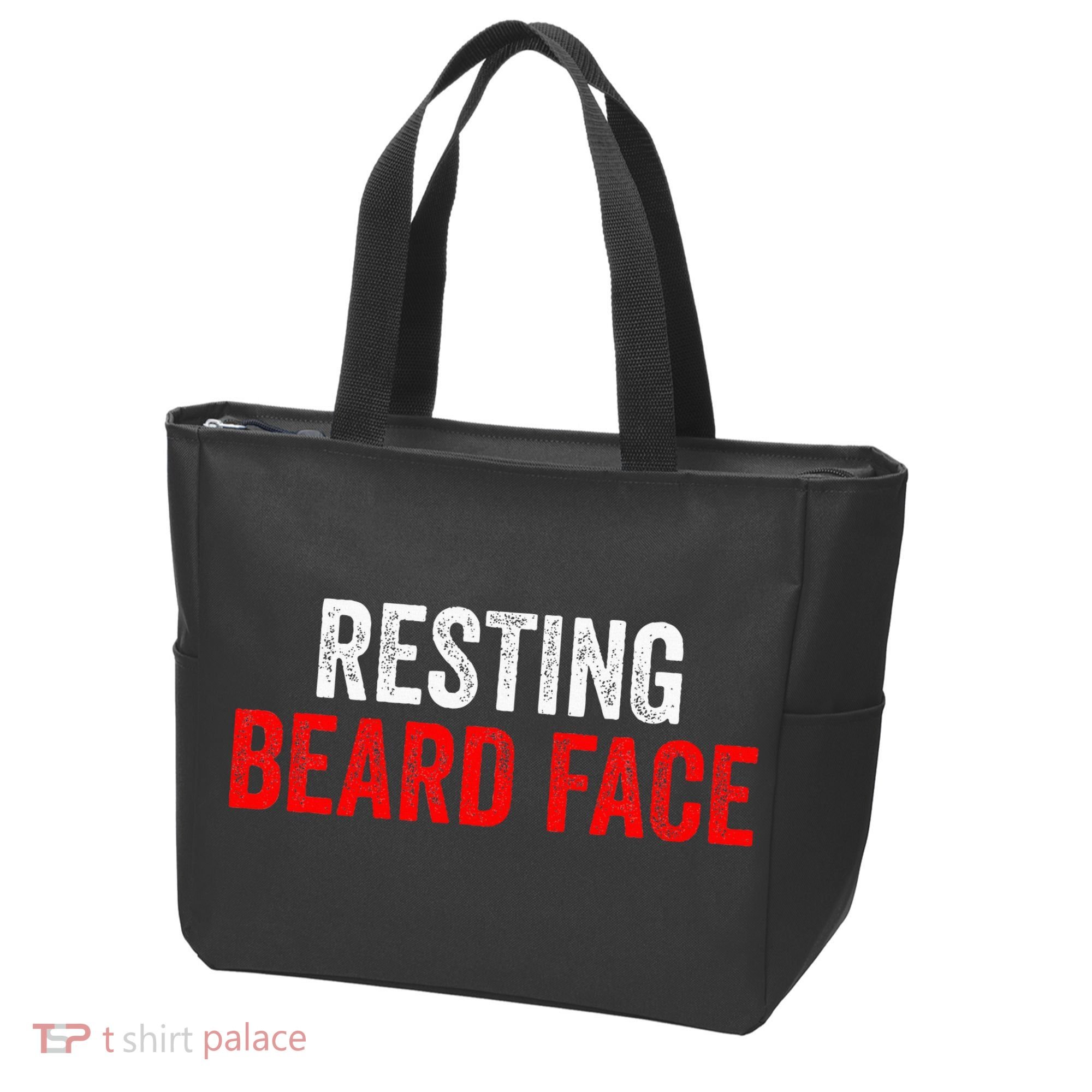 Resting Beard Face Funny Beard Parody Bearded Tote Bag