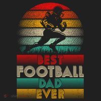 Retro Best Football Dad Ever Football Lover Fathers Day Gift Hat thumb 2
