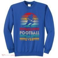 Retro Best Football Dad Ever Football Lover Fathers Day Gift Sweatshirt thumb 0