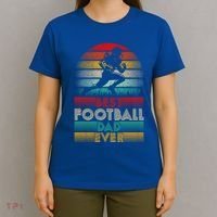 Retro Best Football Dad Ever Football Lover Fathers Day Gift T-Shirt thumb 4