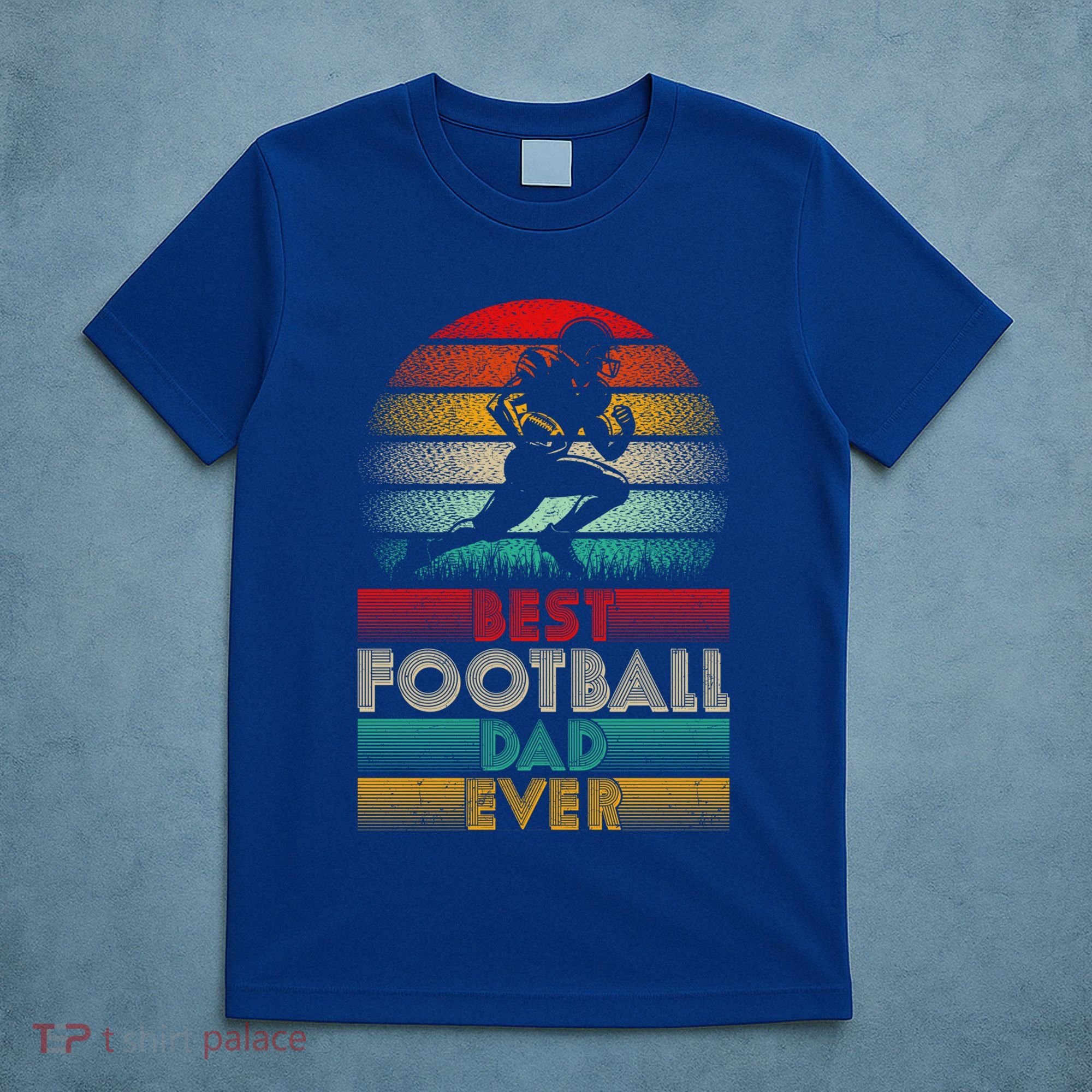 Retro Best Football Dad Ever Football Lover Fathers Day Gift T-Shirt