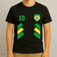Retro10 Brazilian Football Brazil Soccer Brazil Flag T-Shirt thumb 3