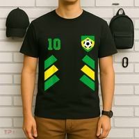 Retro10 Brazilian Football Brazil Soccer Brazil Flag T-Shirt thumb 6