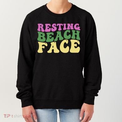 Resting Beach Face Funny Summer Vacation Women's Sweatshirt
